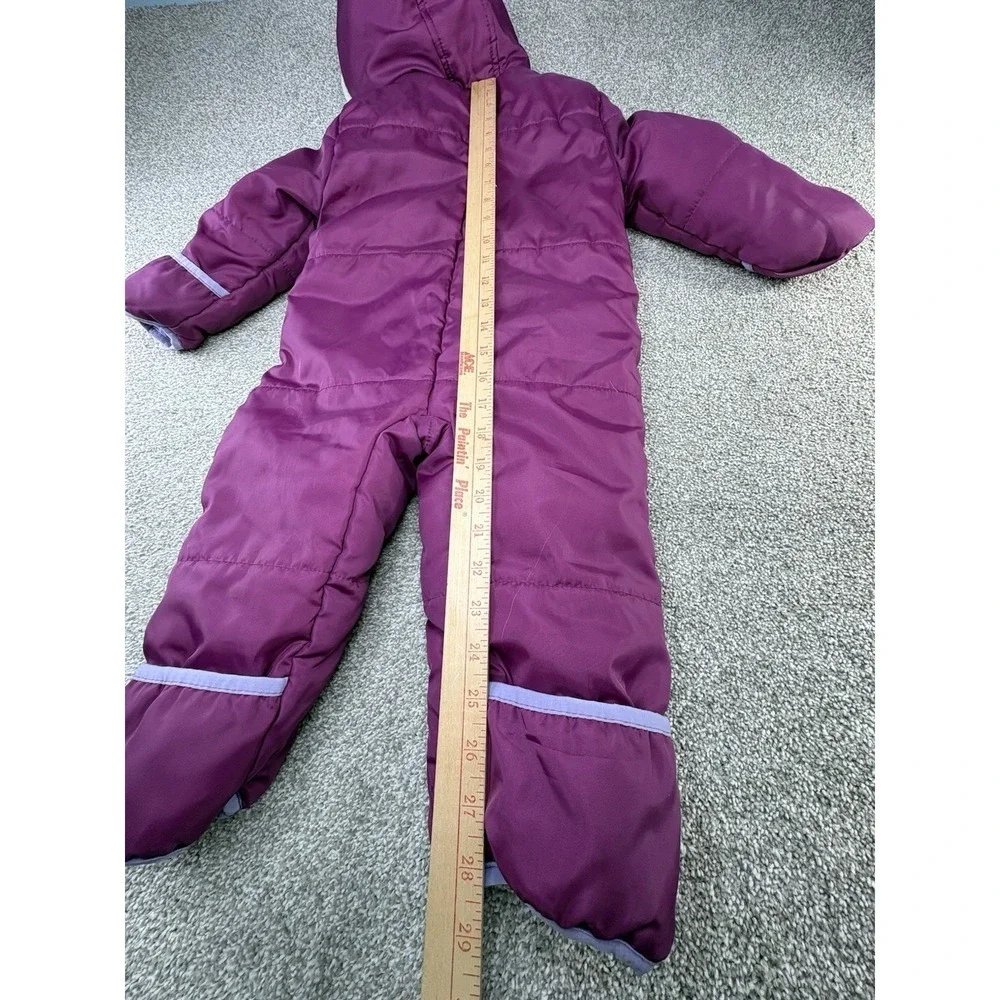Pink Platinum‎ Toddler Girls 18-24 Months Purple One Piece Snowsuit Hooded Lined